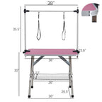 Folding Pet Grooming Table with Adjustable Arm - Multiple Colors