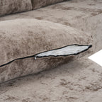 Modular Cloud Sectional Sofa Set with Deep Seating - Choose Beige, Dark Gray, or Dark Brown