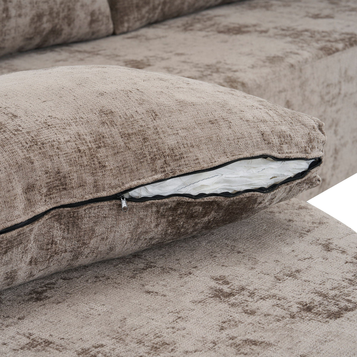 Modular Cloud Sectional Sofa Set with Deep Seating - Choose Beige, Dark Gray, or Dark Brown