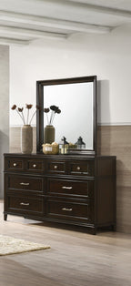 Mahogany Square Mirror with Beveled Glass - Merlot
