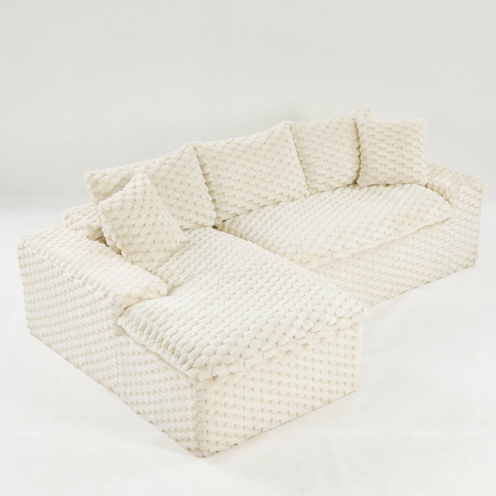 Convertible Modular Sectional Sofa with Twin Seat and Chaise - Multiple Colors