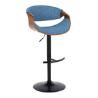 Mid Century Modern Adjustable Barstool Set with Swivel and T Footrest - Multiple Colors
