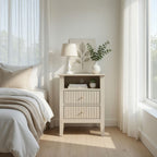 Fluted Nightstand with 2 Drawers and Soft-Close Slides - Multiple Colors