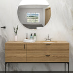 Ceramic Oval Undermount Bathroom Sink with Overflow - White