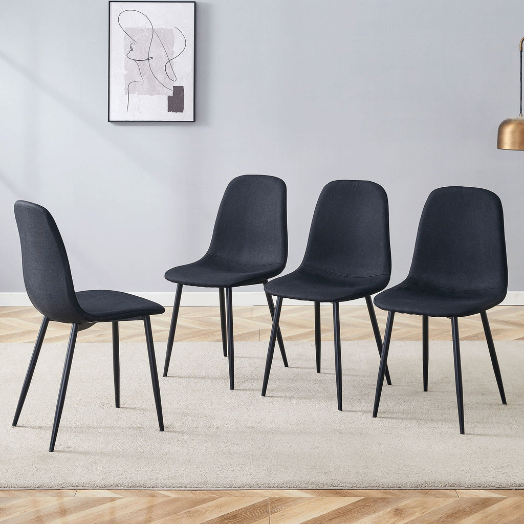 Modern Medieval Style Cushioned Side Chairs Set
