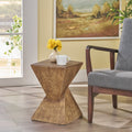 TESS Modern Side Table with Hourglass Design - Black or Natural
