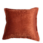 Velvet Throw Pillow with Plush Comfort - Reddish Brown