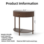 Demi Lune Console Table with 2 Storage Drawers - White, Dark Gray, Dark Brown