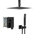 Dual Shower Head 10" Ceiling Mount Shower System with Rough In Valve - Matte Black