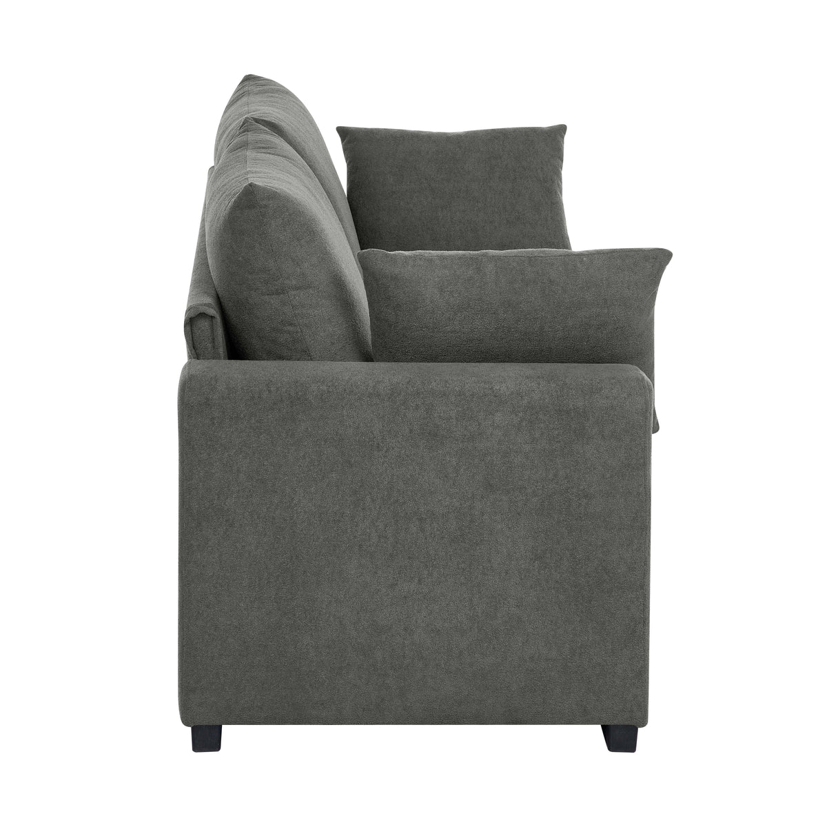 Upholstered Sofa with Toss Pillows – Corduroy