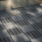 Interlocking Deck Tiles 44 Pack with Easy Click Installation - Dark Brown or Dark Gray