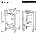 Retro Bathroom Vanity With Sink with Soft-Closing Doors - Green or Dark Gray