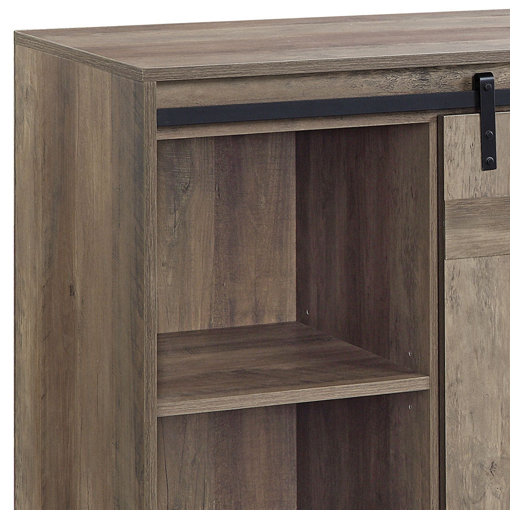 Bellarosa TV Stand with Sliding Barn Doors - Dark Gray
