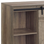 Bellarosa TV Stand with Sliding Barn Doors - Dark Gray