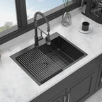 Topmount Kitchen Sink 16 Gauge Single Bowl with Nano Finish - Black