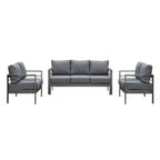 Outdoor Patio Set with All-Weather Cushions - Dark Gray