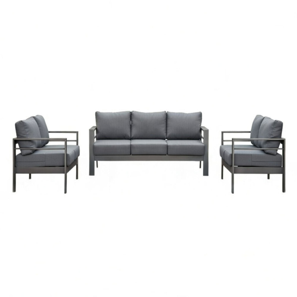 Outdoor Patio Set with All-Weather Cushions - Dark Gray