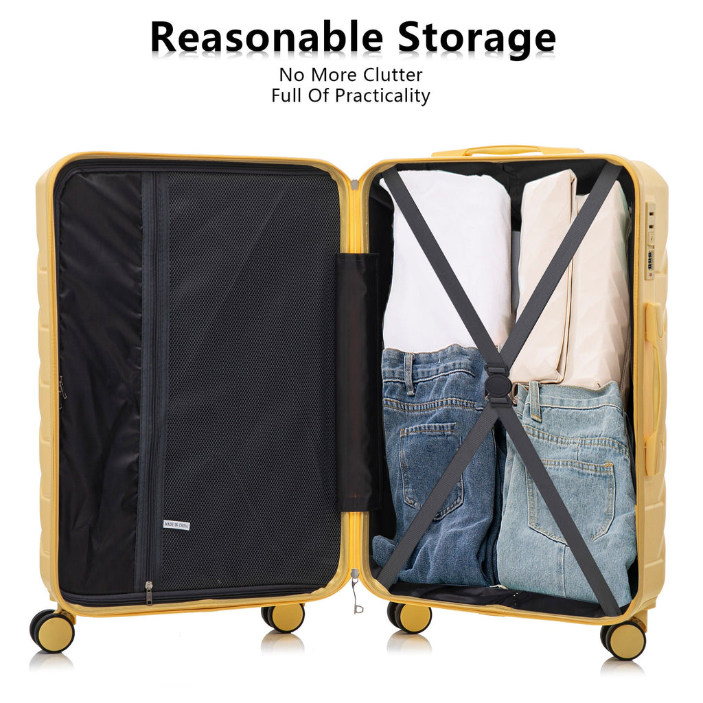 3 Pieces Set Spinner Wheel Luggage With Combination Lock