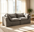 Cloud Couch Oversized Modular Sectional Sofa with Modular Design - Light Waffle Fabric