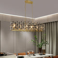 39" Contemporary Crystal Pendant Chandelier with K9 Crystal - Black & Gold
