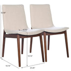 Beige Dining Chair Set of 2 with Solid Wood Construction - Ravel