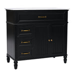 Bathroom Vanity With Sink and Drawers - Freestanding Solid Wood Cabinet