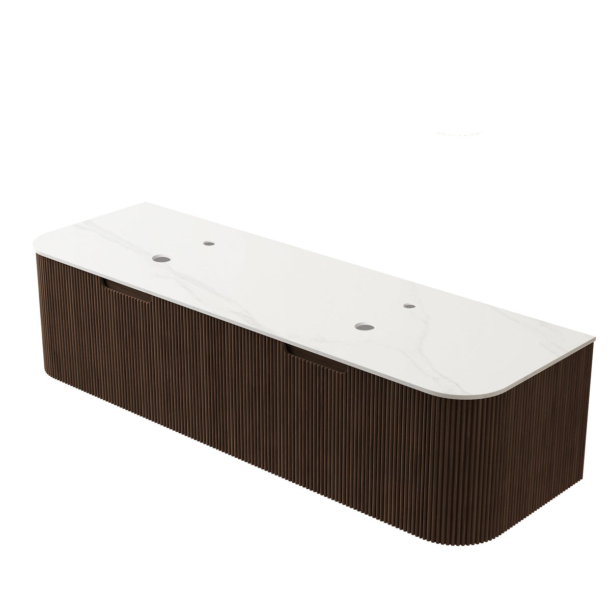 60-Inch Wall Mounted Bathroom Vanity with Carrara Finish - Plywood