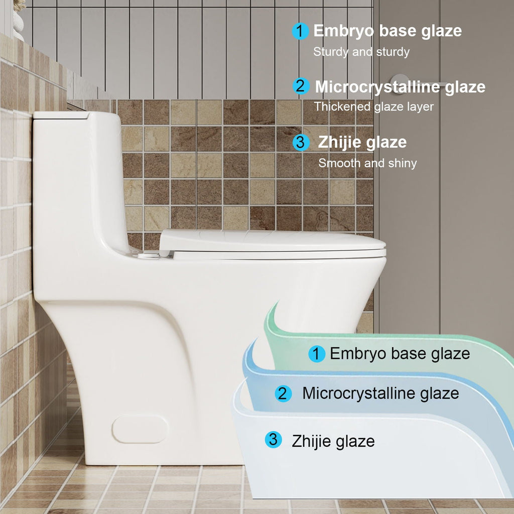 Elegant One Piece Toilet With Tornado Dual Flush