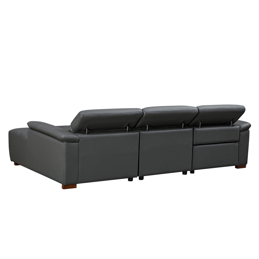Modern Wall-Hugger Reclining Sofa with Electric Control - Genuine Leather