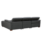 Modern Wall-Hugger Reclining Sofa with Electric Control - Genuine Leather