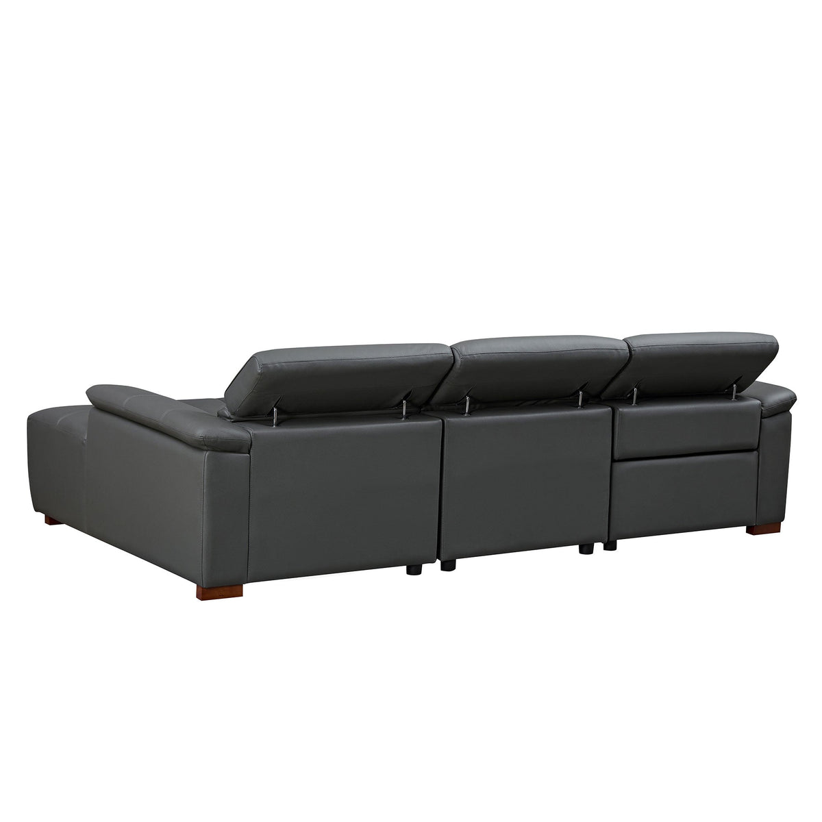 Modern Wall-Hugger Reclining Sofa with Electric Control - Genuine Leather