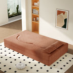 Modern Floor Sofa With 2 Pillows, Convertible Twin Size Folding Mattress - Multi-Color