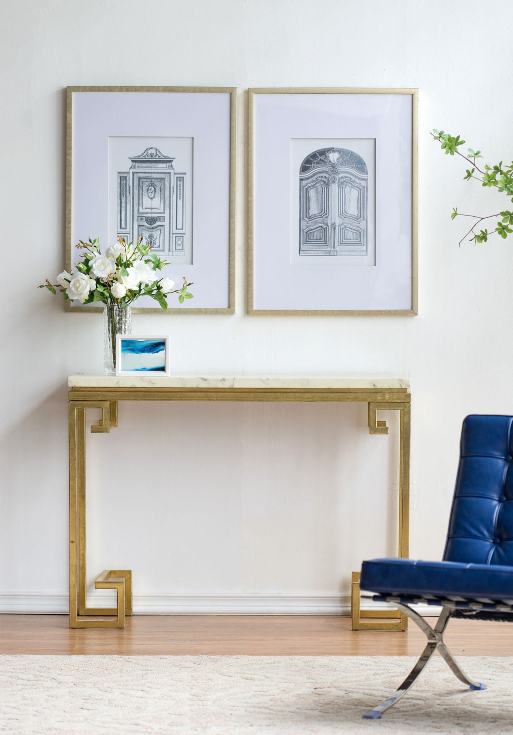 Architectural Wall Art Set with Pencil Design - Silver