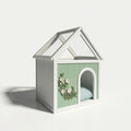Indoor Cat House with Clear Roof - Mint / White