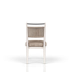 Rope Back Dining Chair with Solid Wood Frame - Beige / Carmel