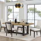 Table With Trestle Base Bar Table with Solid Wood Construction - Light Brown