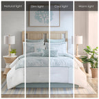White King Comforter Set with Coastal Embroidery - 100% Cotton