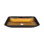 Gradient Tempered Glass Vessel Sink with Pop-Up Drain - Gold or Blue