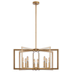 Modern Golden Geometric 8-Light Chandelier with Adjustable Suspension - Gold