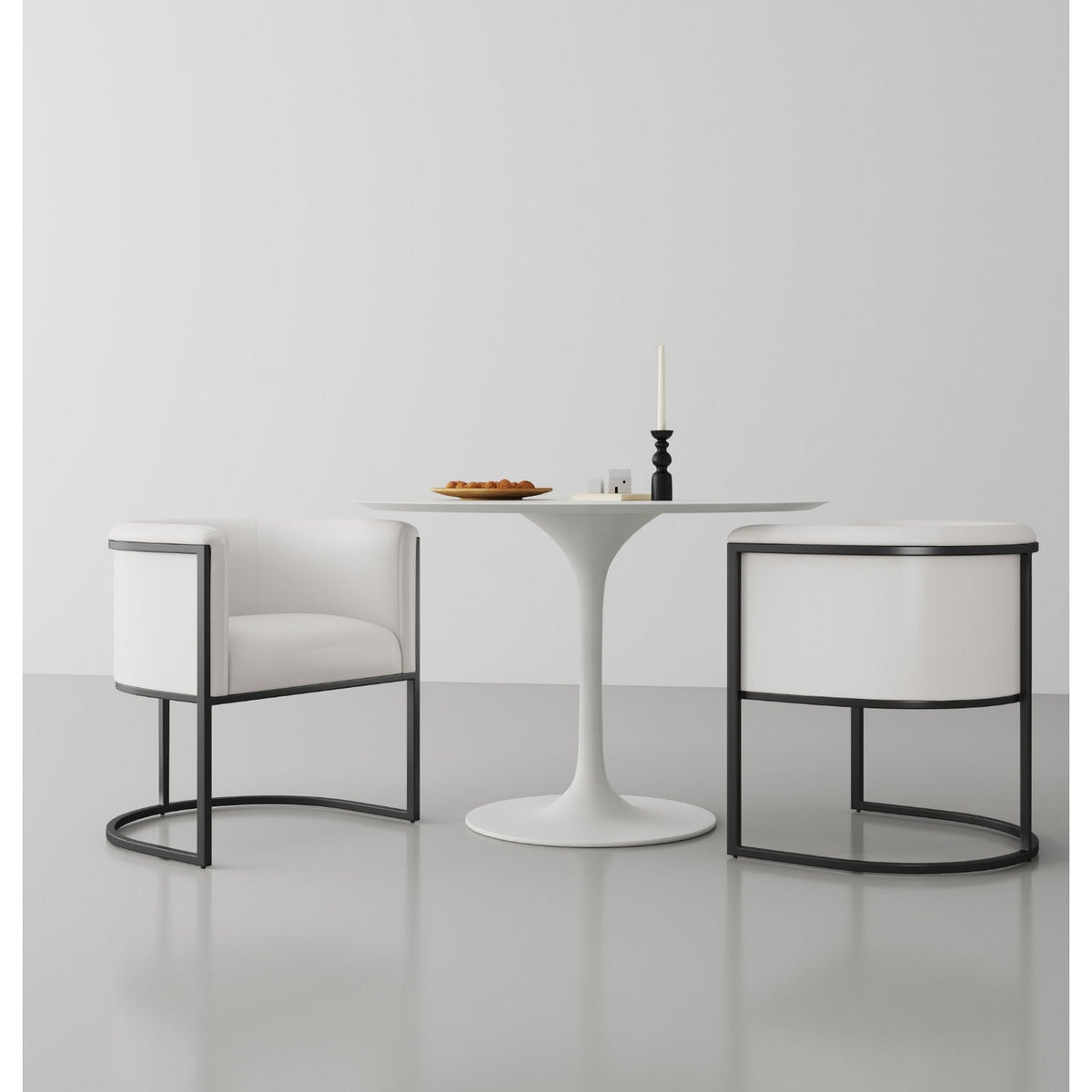 Cosmopolitan Dining Chair with Geometric Metal Frame - Multiple Colors