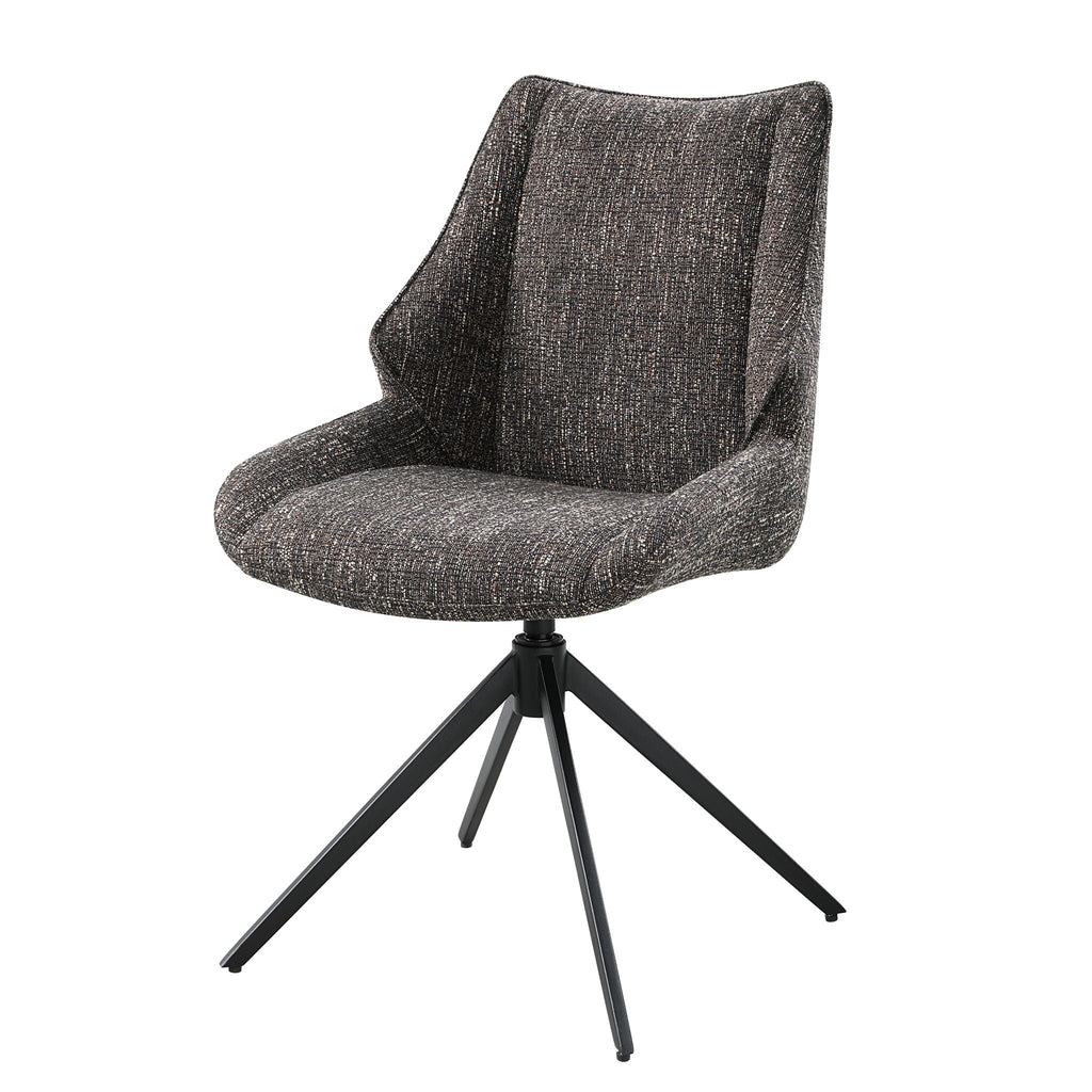 Side Chair Set with Swivel and Cushion - Brown Gray