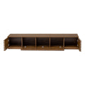 Walnut TV Stand for TVs with Cable Management and Soft-Closing Hinges - Walnut