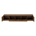 Walnut TV Stand for TVs with Cable Management and Soft-Closing Hinges - Walnut