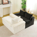 Luxury Multifunctional Sofa for Living Room with Adjustable Layout - Black, Dark Green, White, Pink