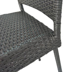 29" Outdoors PE Rattan Armless Barstools with Woven Finish - Grey