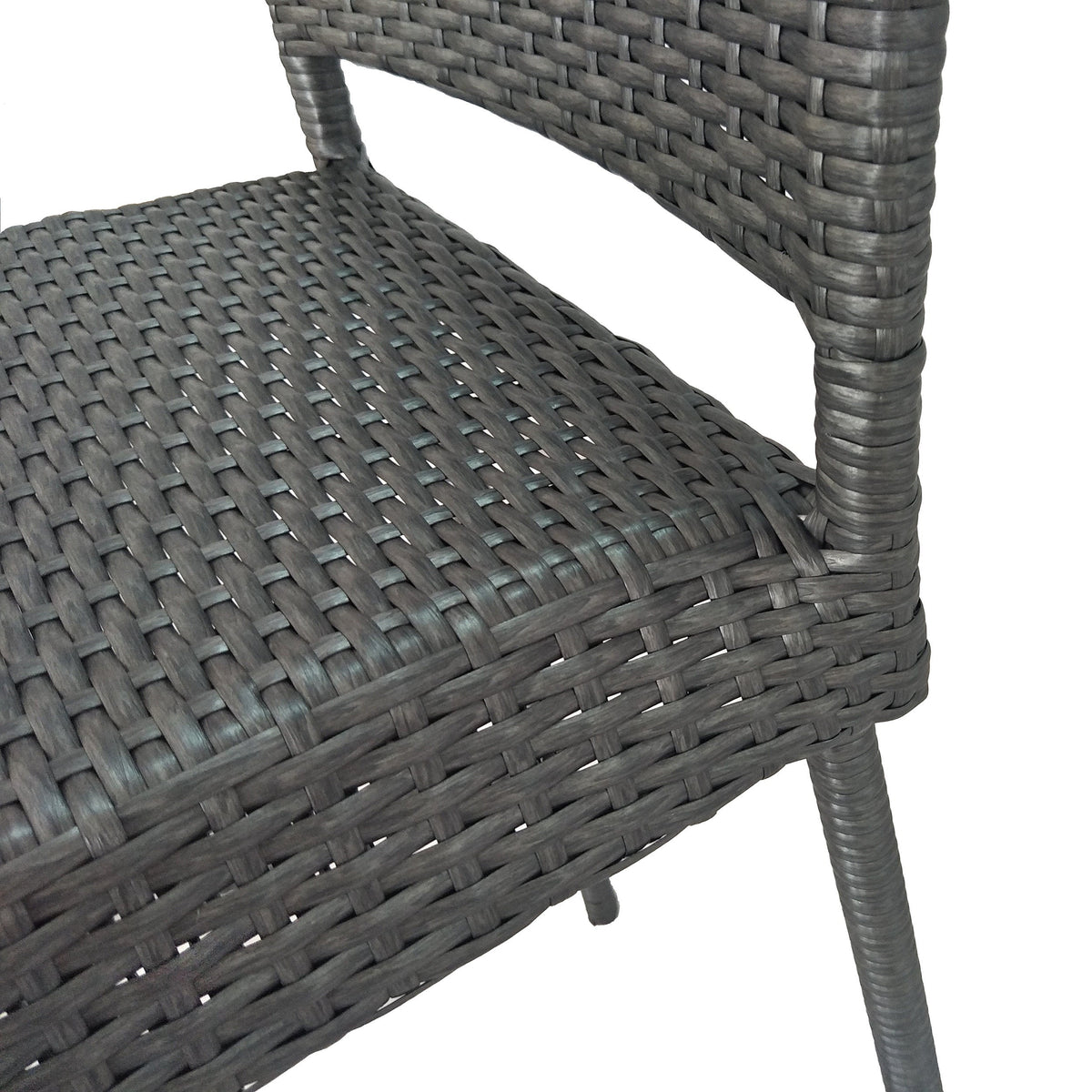 29" Outdoors PE Rattan Armless Barstools with Woven Finish - Grey
