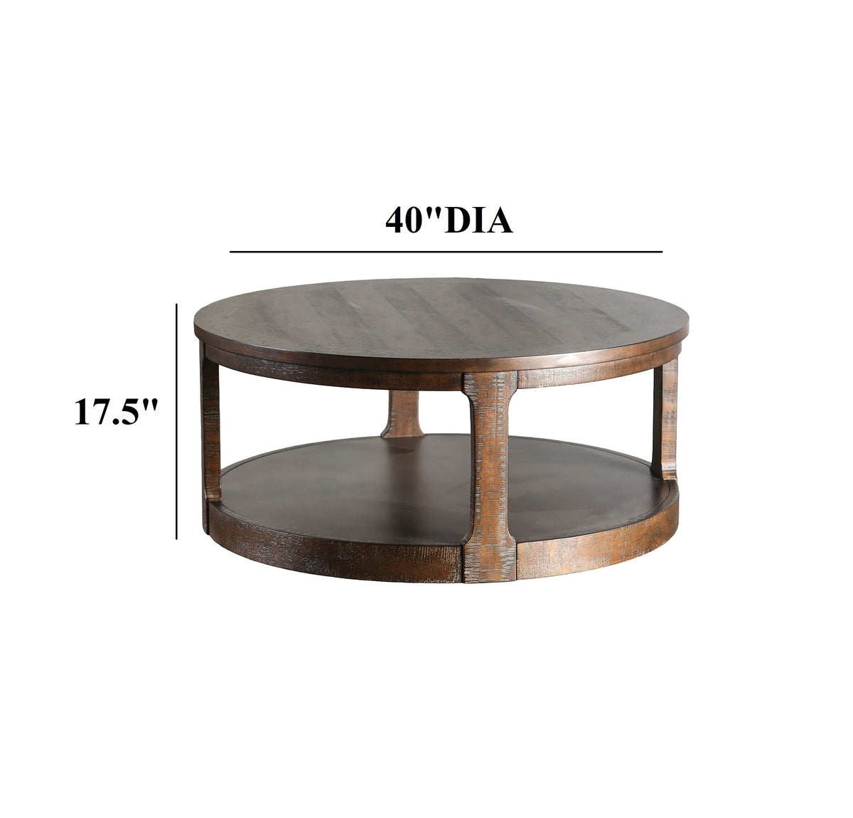 Transitional Espresso Coffee Table with Open Storage - Engineered Pine