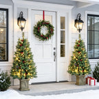 Set of 2, 4 ft Pre-Lit Christmas Trees