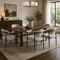 7-Piece Oval Rubberwood Dining Set with Upholstered Chairs