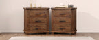 Rustic Three Drawer Reclaimed Solid Wood Farmhouse Nightstand Set of Two